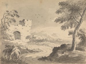 Landschap met Weg naar Abdij