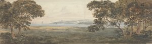 Bosrijk Landschap met Uitzicht op een Estuarium door Rev. William Gilpin