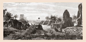 Ruïnes van het Paleis van de Caesars, Palatijnse Heuvel, Rome, Italië eind 19e eeuw. Uit Italiaanse afbeeldingen door Rev. Samuel Manning, gepubliceerd c.1890. door Reverend Samuel Manning