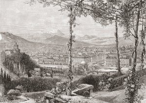 Turijn, Italië aan het eind van de 19e eeuw. Uit Italiaanse foto
