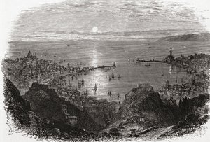 Uitzicht op Genua, Noord-Italië in de late 19e eeuw. Uit Italiaanse Afbeeldingen door Rev. Samuel Manning, gepubliceerd ca. 1890.
