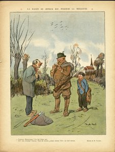 Illustratie door Ricardo Flores (1878-1918) in Le Lire, 04/01/13 - De reden van de drinker is altijd de beste - Campagne, Kindertijd, Jacht jager, Kathedralen Kerken, Alcohol Alcoholisme door Ricardo Flores