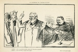 Illustratie door Ricardo Flores (1878-1918) in Le Rire, 27/07/12 - De Waterloo van Antimilitarisme - Antimilitarisme - Jaurès Jean, Hervé Gustave (1871-1944)
