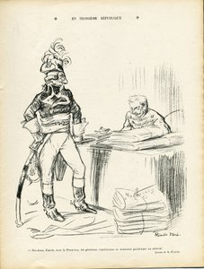 Illustratie van Ricardo Flores (1878-1918) in Le Lire, 29/11/13 - In de Derde Republiek - Iere Republiek - Generaal Generaux, Baptiste Faurie (1853-1938) door Ricardo Flores