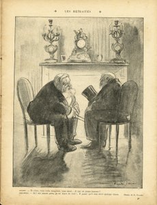 Illustratie van Ricardo Flores (1878-1918) in Le Rire, 22/02/13 - Pensioenen - President van de Republiek - Fallieres Armand (1841-1931), Loubet Emile