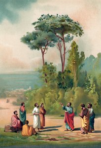 Plato en zijn discipelen in de tuinen van de Academia