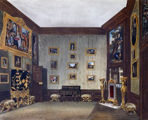 Schrijfkamer van de Koning, uit De Geschiedenis van de Koninklijke Residenties door Richard (after) Cattermole