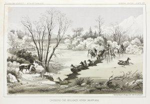 Oversteek van de Hellgate-rivier, Montana, VS, 6 januari 1854 door John Pardon