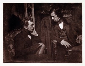 Twee mannen in gesprek: dokter Samuel Brown (1817-1856) en dominee George Gilfillan (1813-1878), foto rond 1840 door John Pardon