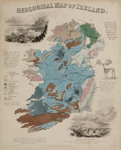 Geologische kaart van Ierland, ca. 1850