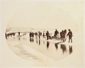Ijs snijden op de St. Lawrence River