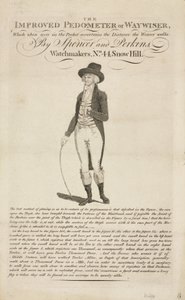 De verbeterde pedometer of waywiser, ca. 18e eeuw door John Pardon