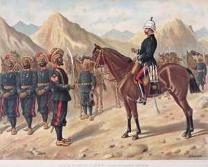 Punjab Frontier Force No.1 Kohat Mountain Battery, het Anglo-Indiase Leger van de jaren 1880