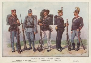 Soldaten van het Italiaanse leger door Richard (after) Simkin
