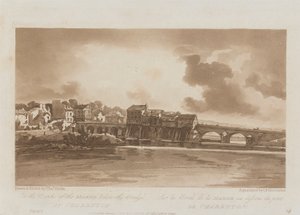Aan de Oevers van de Marne onder de Brug bij Charenton 1803; Plaat 19 uit Zichten in Parijs, het Emanuel Volume tracing van de plaat B1981.25.2628 door Richard Banks Harraden