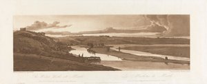 De Waterwerken bij Marli, en St. Germain en Laye in de verte 1803; Plaat 15 uit Zichten in Parijs, het Emanuel Volume tracing van de plaat B1981.25.2624 door Richard Banks Harraden