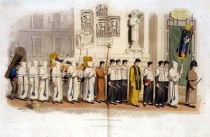 Een begrafenisstoet in Rome