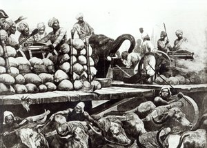 Slag bij Plassey, 23 juni 1757 door Richard Caton (after) Woodville
