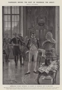 Napoleon voor de buste van Frederik de Grote door Richard Caton II (after) Woodville