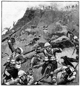 92e Gordon Highlanders in terugtocht, Slag bij Majuba Hill, Eerste Boerenoorlog, 26-27 februari 1881
