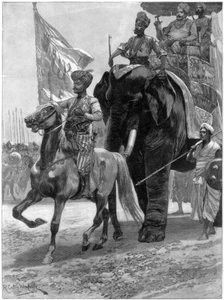 Aankomst van de Nawab Siraj Ud Daulah voor Clives positie, India, 1757, 1893 door Richard Caton II Woodville
