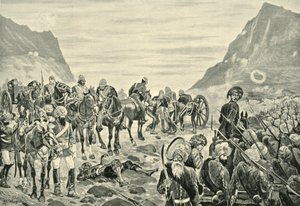 Aanval in de Kuramvallei door Richard Caton II Woodville