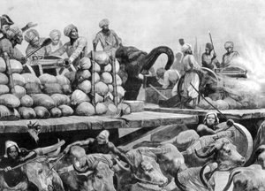 De artillerie van Nawab Siraj Ud Daulah op zijn verplaatsbare platform, India, 1757, 1893