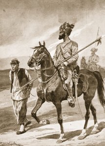 Een Bengaalse Lansier en zijn Bokser gevangene, illustratie uit 