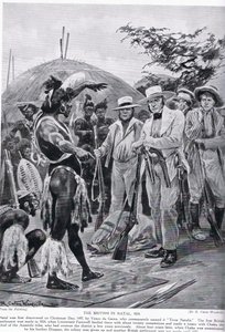 De Britten in Natal in 1824, illustratie uit 