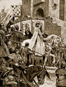 Beckets processie door Frankrijk, 1158, illustratie uit 
