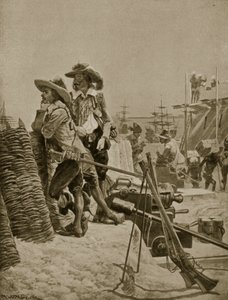 De bouw van het eerste Fort in Madras, 1640, illustratie uit 