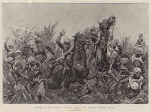 Aanval van de Japanse Cavalerie tussen de Bamboes buiten Tientsin door Richard Caton Woodville junior