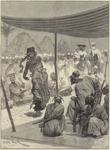 Dans voor de koning van de Sofas in West-Afrika door Richard Caton Woodville junior