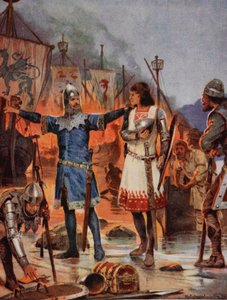 FitzStephen verbrandt zijn boten, 1169, illustratie uit 