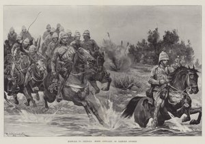 Voorwaarts naar Pretoria, Paardenartillerie van de Divisie van French door Richard Caton Woodville junior