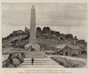 Voorgenomen Monument in Zimbabwe, Zuid-Afrika, ter Nagedachtenis aan Majoor Allan Wilson en zijn Kameraden, gedood in de Matabili Oorlog