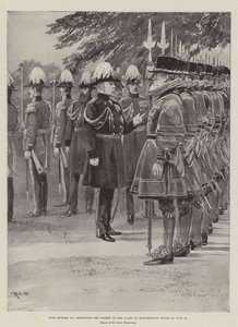Koning Edward VII inspecteert de Yeomen of the Guard in Marlborough House op 25 juni door Richard Caton Woodville junior