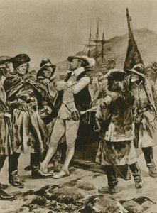 Sir Humphrey Gilbert claimt Newfoundland voor Engeland door Richard Caton Woodville junior