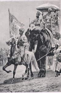 Suraj-ud-Daula bij Plessey, 23 juni 1757, illustratie uit British Battles on Land and Sea, 1915