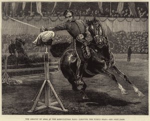 De aanval van wapens in de Agricultural Hall, het klieven van het Turkse hoofd