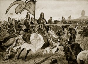 De slag bij Crecy, 26 augustus 1346, illustratie uit 