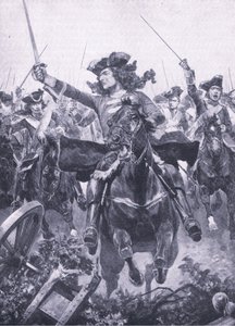 De Hertog van Marlborough bij de Slag bij Oudenarde, 11 juli 1708, illustratie uit British Battles on Land and Sea, 1915 door Richard Caton Woodville junior