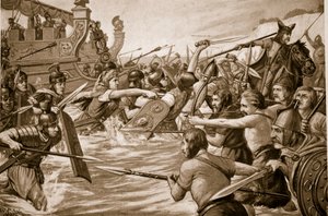 De Landing van Julius Caesar, illustratie uit 