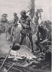 De Prins van Wales neemt afscheid van Kardinaal de Talleyrand-Perigord op de ochtend van de Slag bij Poitiers, 19 september 1356, illustratie uit Britse Slagen op Land en Zee, gepubliceerd door Casse