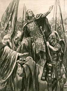 De verheffing van Edward de Oudere bij zijn kroning in Kingston-on-Thames, Pinksteren, 901 door Richard Caton Woodville junior