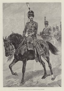 De overleden hertog van Clarence als officier van de 10e Huzaren