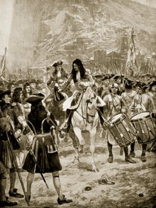 De overgave van Gibraltar aan de Engelsen, 24 juli 1704, illustratie uit 