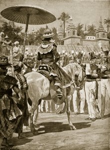 De Overgave van Rangoon aan de Britten, 1824, illustratie uit 