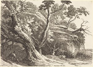 Landschap met grote bomen door Richard Cooper II