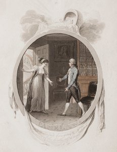 Juffrouw Darnford brengt meneer B het nieuws van de geboorte van een zoon, Lett. 18, illustratie voor een editie van 
